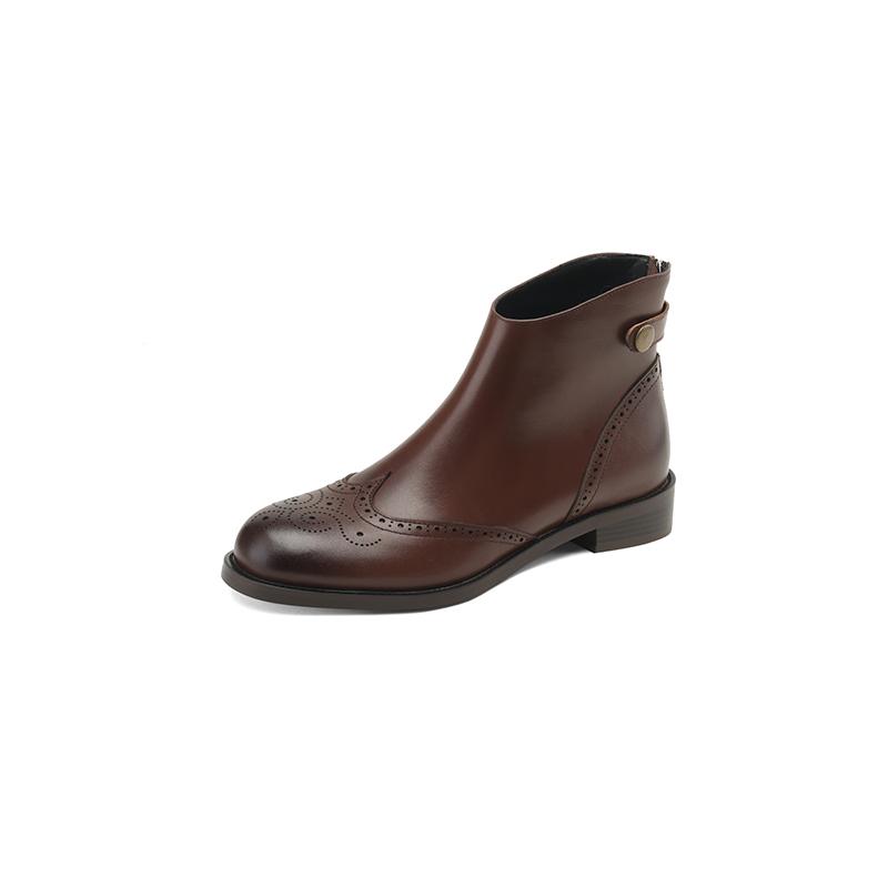 Concise Retro Women Ankle Boots High-heeled Genuine Leather Shoes Woman 2024 Autumn Winter Basic Office Lady Short Black Boots