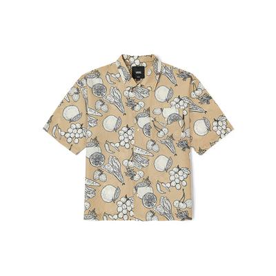 Spring Break Fruits Print Casual Short Sleeve Shirt Unisex Shirts Khaki VN0008XNBTM