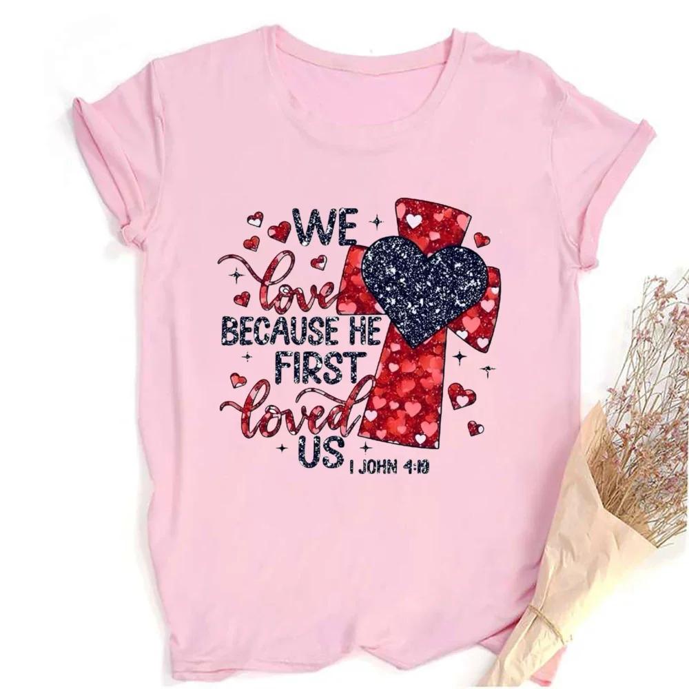 Outfit Tee FeUnisex Sleeve Tshirt Holiday Girls T Shirt Happy Valentine Print Women Shirts Valentines Party Aesthetic Clothes