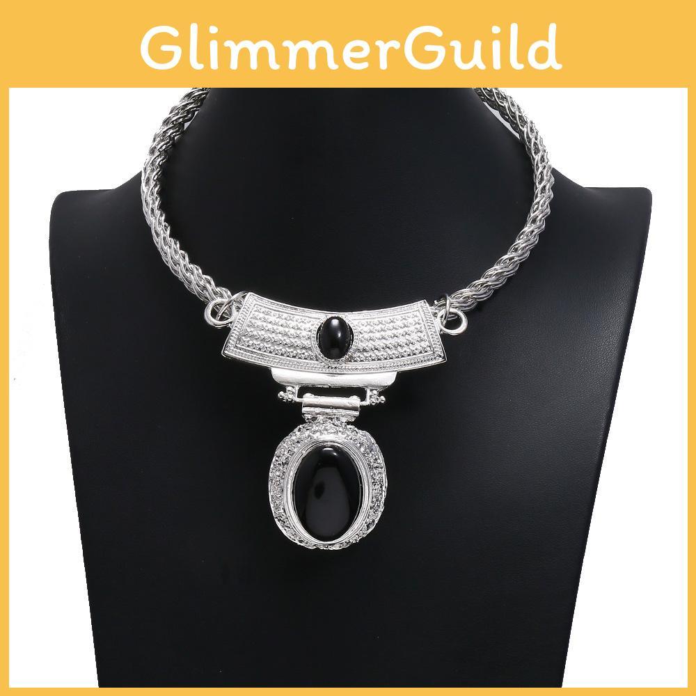 Art Ethnic Inspired Alloy Geometric Pendant Necklace For Accessories Womens