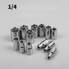 13pcs Short/11pcs Deep Hi-Spec 11pc 1/4  Socket Set Adapter Short Long Sockets 4-14mm Deep Socket Tool Heads Torque Spanner Ratchet Socket Wrench