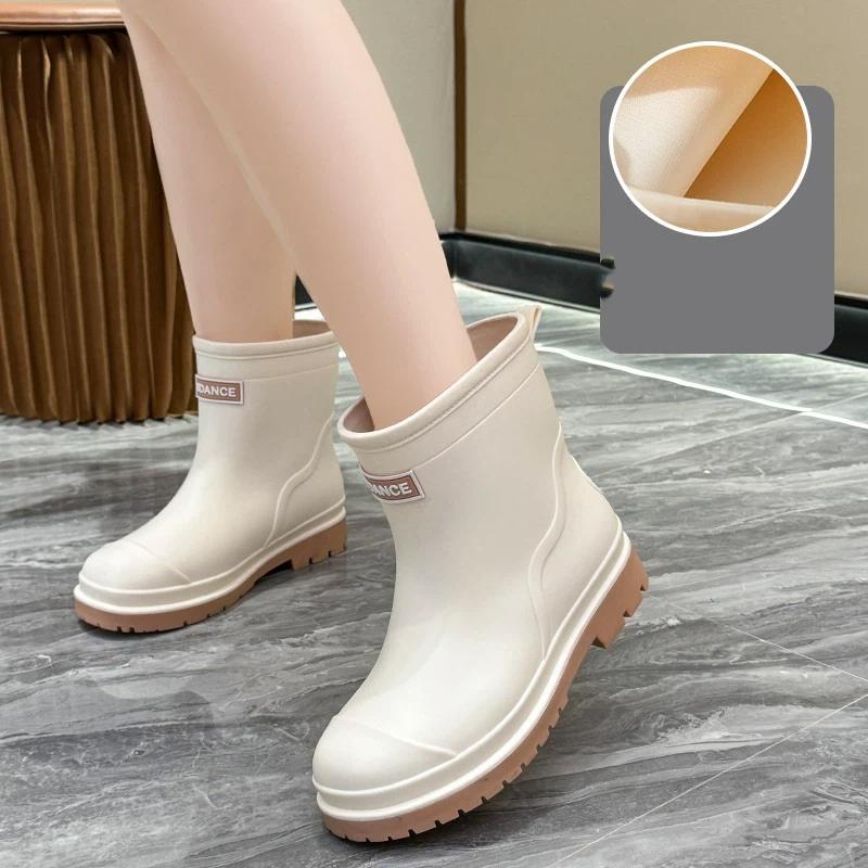 

Женские уличные модные полусапоги, нескользящие, водонепроницаемые, износостойкие, для дождя и резиновые туфли 41 белый