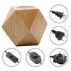 Rhombus Wood Table Lamp with E27 Screw Base and UK Three-Pin Plug