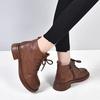 Women's Leather Chelsea Boots,Flat Sole Ankle Martin Boots with Fleece Lining for Winter,British Casual Shoes