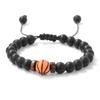 Nuovo Bracciale da Uomo Intrecciato Fatto a Mano Regolabile Pallacanestro Baseball Pallavolo Rugby Bracciale Sportivo Yoga Meditazione Bracciale Curativo