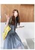 2025 Summer Korean Style Loose Maternity A-line Dress with Mesh Details