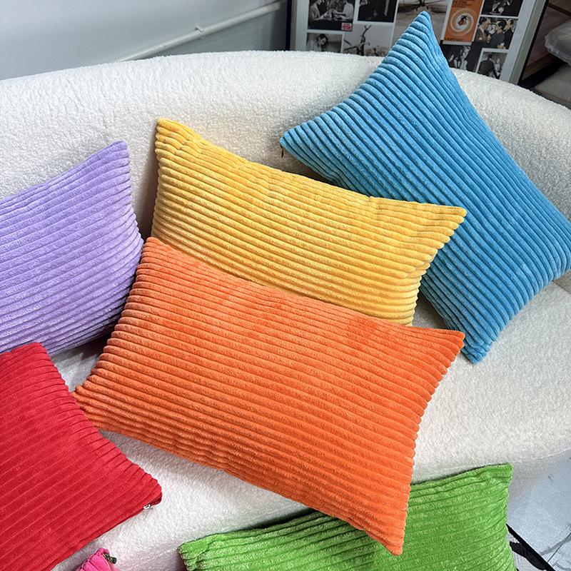 Luxury Rectangular Plush Pillowcase: Portable, Removable, and Washable for Sofa