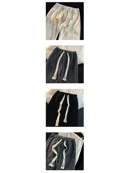 Damen Cord Schlaghose mit Kordelzug, Hoher Bund, Schlankmachend, Lässig, Vielseitig, für Frühling/Herbst 2024.