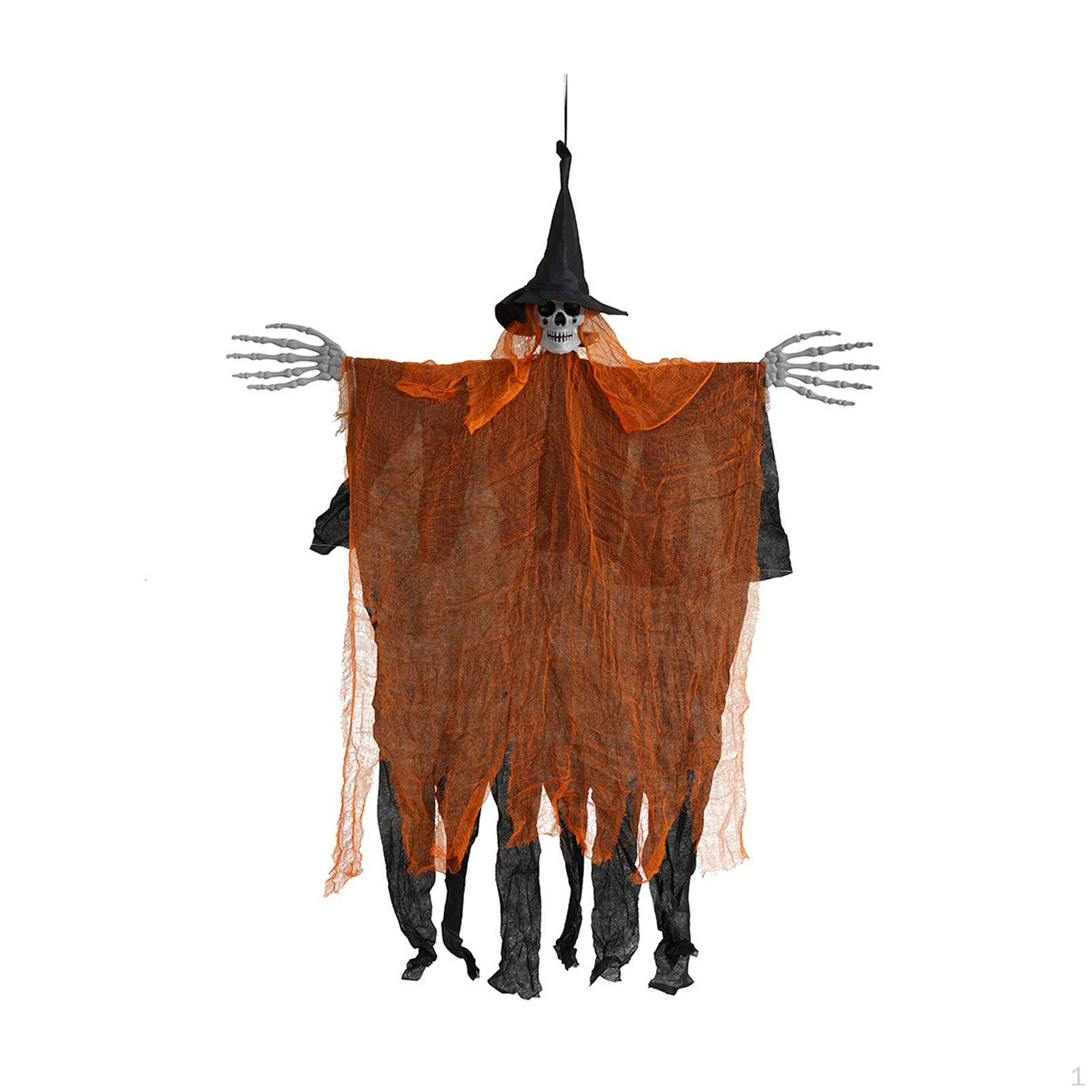 

Хэллоуин Скелет Украшение для Подвешивания, 80x120см Летающий Реквизит Вход в Сад оранжевый