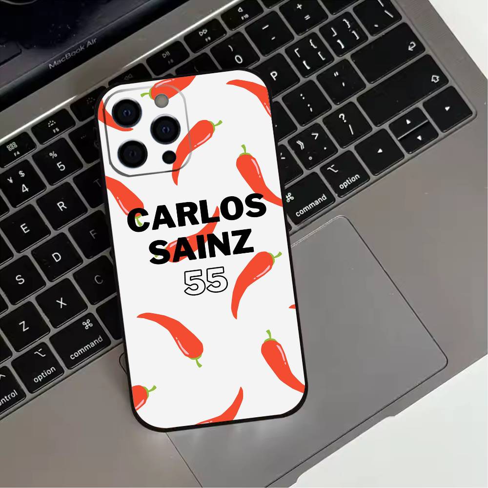 55 Chili C-Carlos S-Sainz  Phone Case For iPhone 17,16,15,14,13,12,11 Plus,Pro Max,XS,Soft Silicone Black Cover