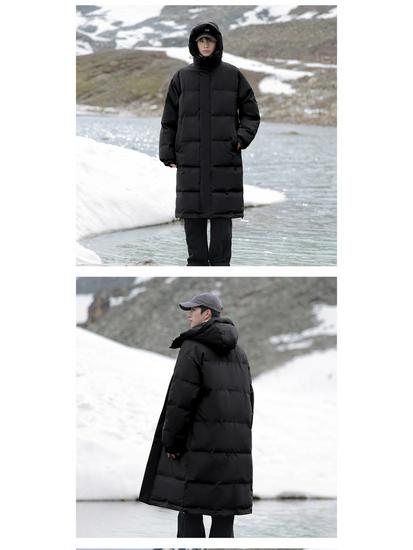 Men's Mid-Length Cotton Padded Jacket - Thickened Winter Coat for 2025 Season