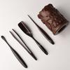 Black Sandalwood Six Gentlemen Set A Complete Collection of Chinese Kung Fu Tea Set Accessories for Home Use Tea Clip Tea Knife