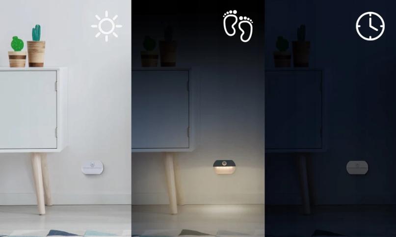LED lamp with motion and twilight sensor, battery-operated, cold wardrobe lamp
