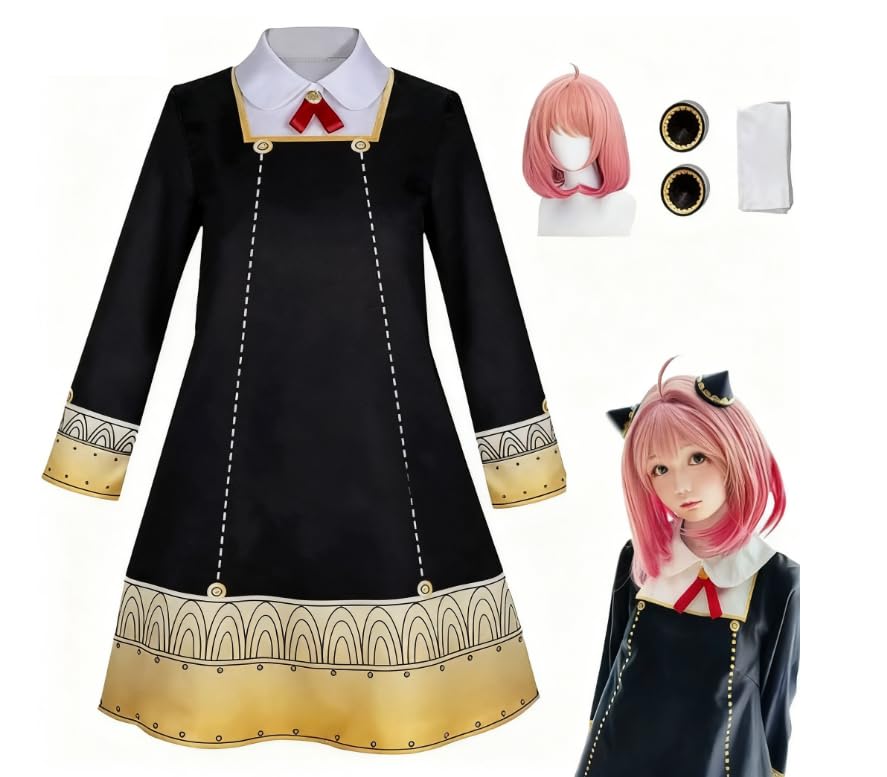 

Black Cosplay Halloween Costume for Cute Anime Cosplay with Wig and Hair Perfect for School Cultural and Travel Exhibitions [HTPARY] Girls, чорний