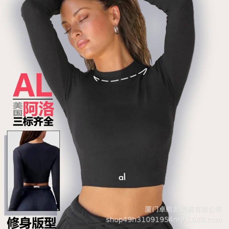 Womens Seamless Long Sleeve Crop Top Yoga Running Pilates Gym Workout - Ultra Stretch Modal Spandex