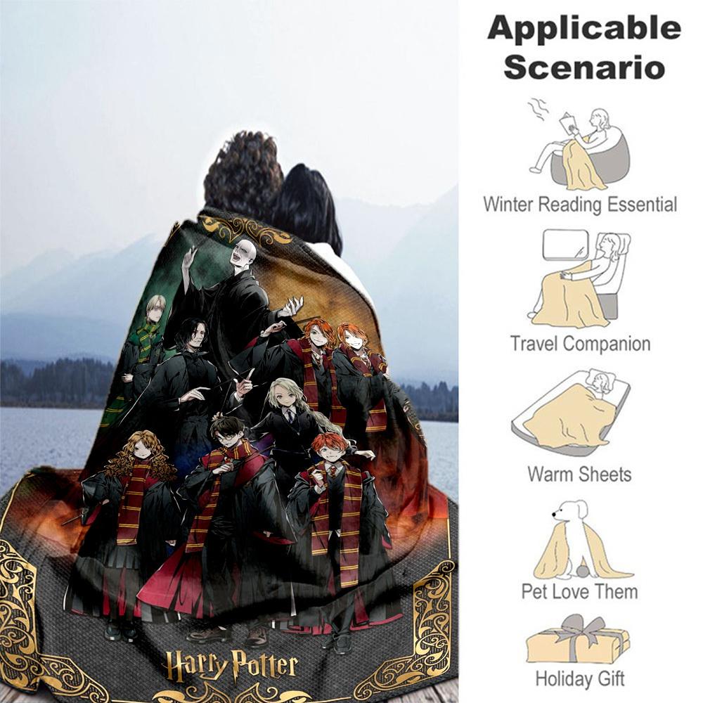 1pc Harry Potter Voldemort Hogwarts Outdoor Flannel Throw Blanket All Season Soft Warmth,Home Decor 1031175