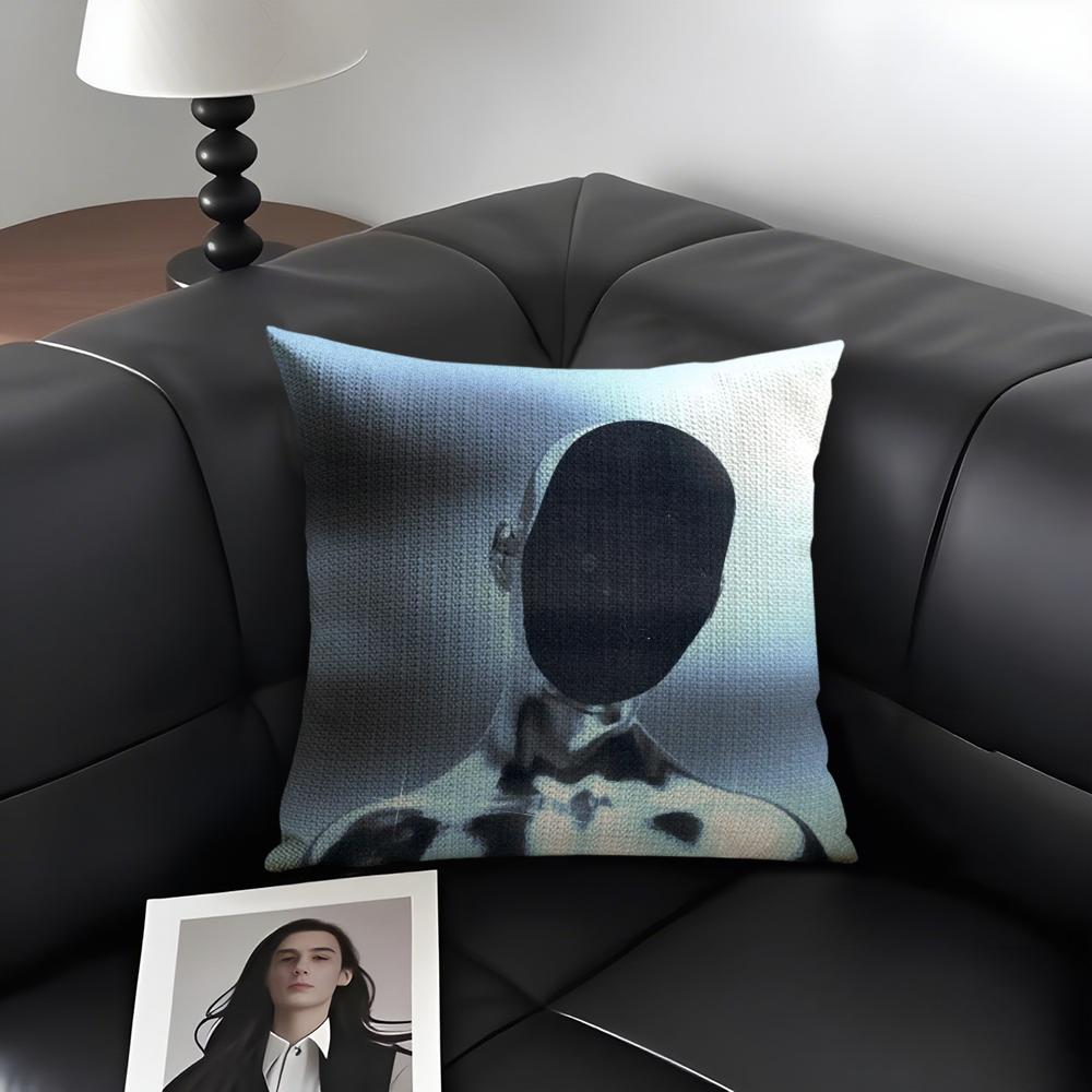 1PC Black White Art Design Cushion Cover Natural Linen Organic Fabric DoubleSided Printing Sofa Home Decor Gift Pillow Case