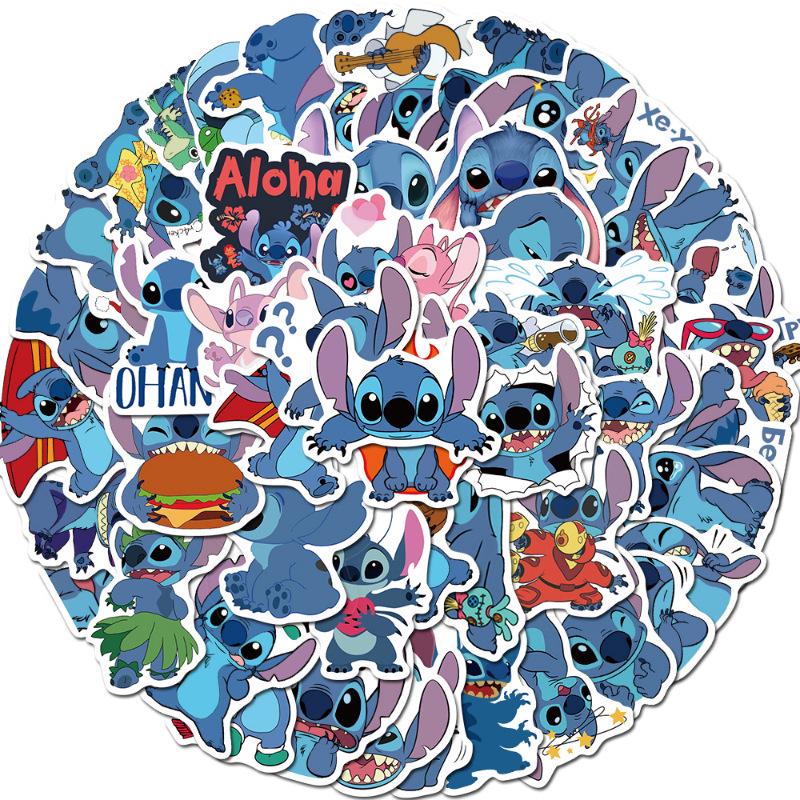 50 Anime Lilo & Stitch Cartoon Stickers - Waterproof, Removable Decals for Guitar, Skateboard, or Luggage Decor
