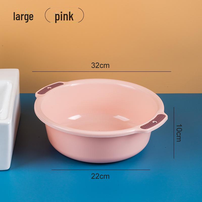 Large Capacity Double-Ear Plastic Basin for Household Use, Ideal for Washing Vegetables, Footbaths, and Storage