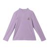 Deesha Girls' Mousse Velvet Ribbed Semi-High Collar T-shirt