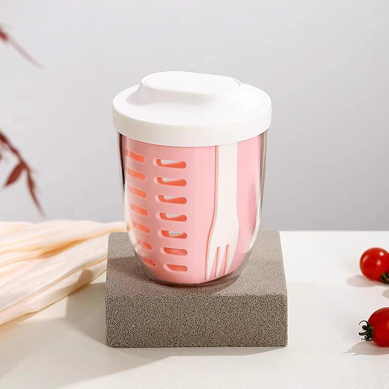 Portable Food-Grade Cutlery Set for Camping, Picnic, and Office with Fork and Salad Cup