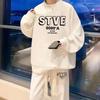 Harajuku Trendy Sporty Casual Men's Two-Piece Set: Fashionable Loose Hoodie & Pants