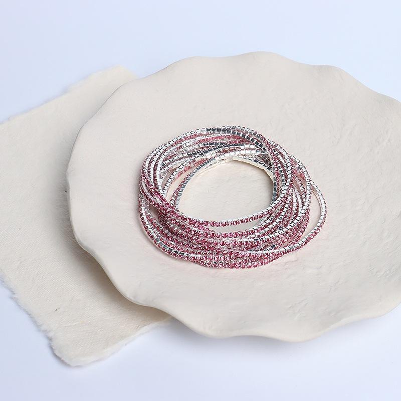 5pcs Fashion Crystal Rhinestone Stretch Bracelet For Women Elastic Wristband Wedding Bracelets Daily Female Zircon Accessories