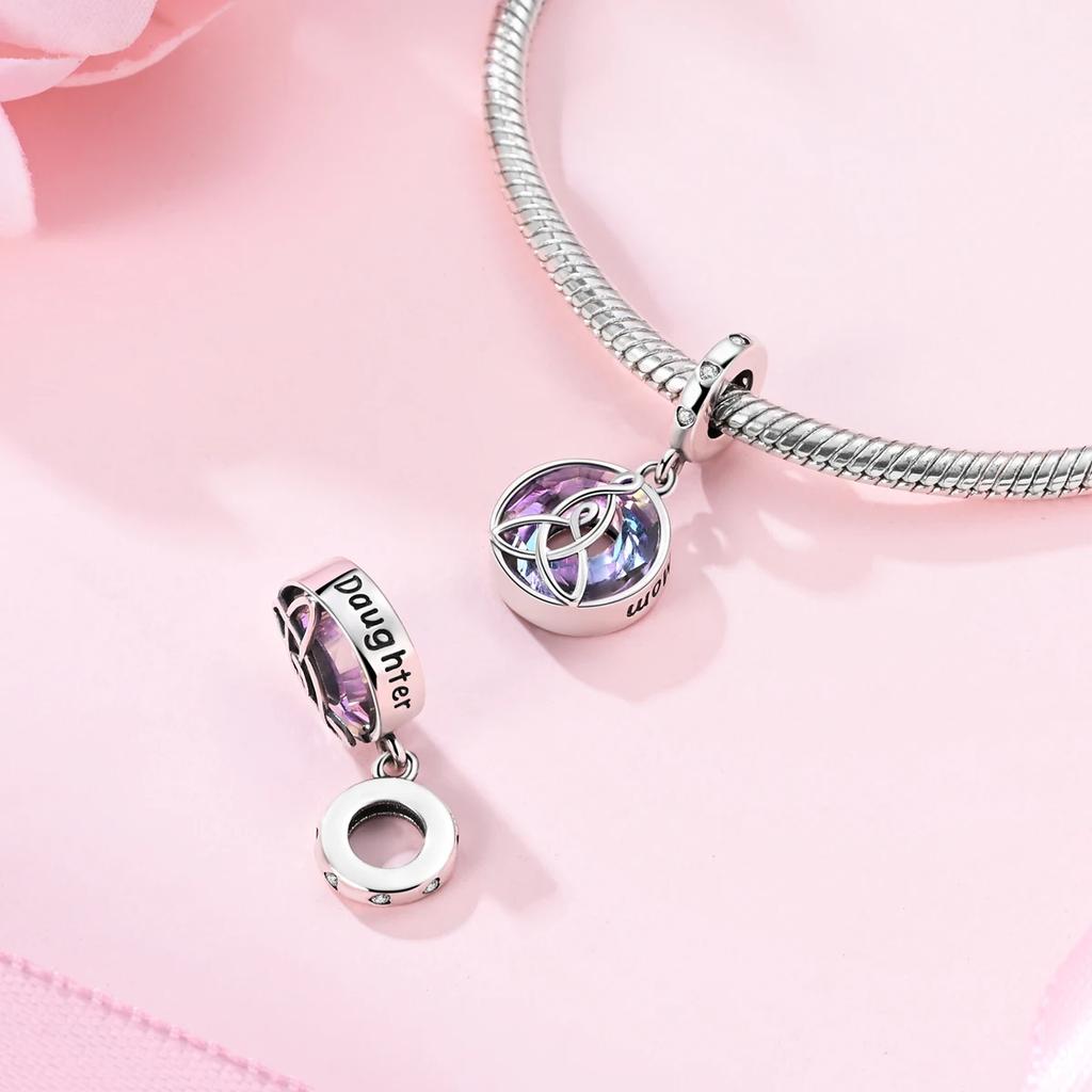 Mother Heart Charm Love Pendant Bead For Woman Fit Original New Copper Bracelet Diy Jewelry Gift For Mom