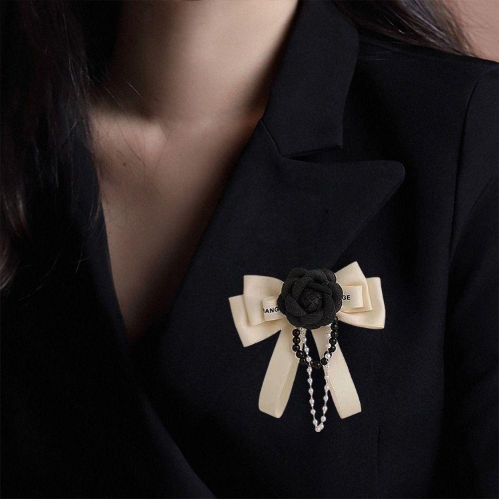 Scarf Decorative Camellia Brooch Bowknot Sweater Pin Luxury Flower Brooch  Clothes Accessories