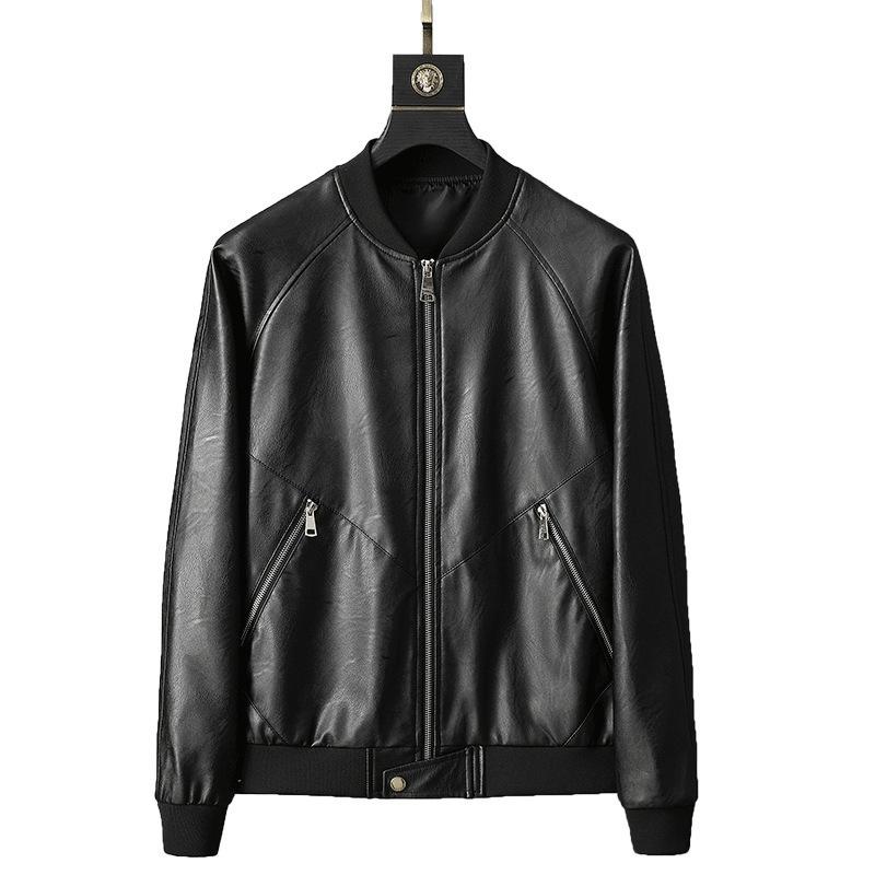 Autumn Leather Jacket Men's Middle-aged Large Size Motorcycle Jacket Youth Leather Jacket Men's Jacket Spring and Autumn Trend