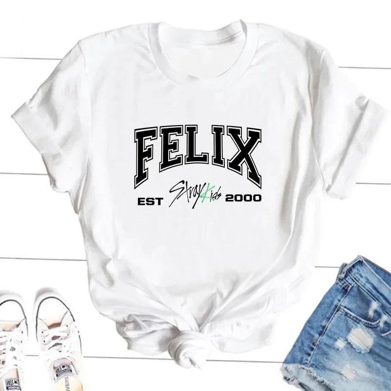 

Футболки с участниками Stray Kids ZX TEE Футболка в корейском уличном стиле Футболка с графикой K-pop концерта SKZ Бан Чан Чанбин Ли Но Группа Музыкальная футболка S