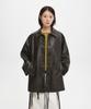 GENERALIDEA Lockere Kunstleder-Halbjacke [Dunkelbraun] / Gf7Ljk506