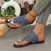 Open Toe Wedge Sandals Ladies Light Casual Shoes Bohemian Sandals For Women Toe Rhinestone Butterfly Sandals For Women Zapatos