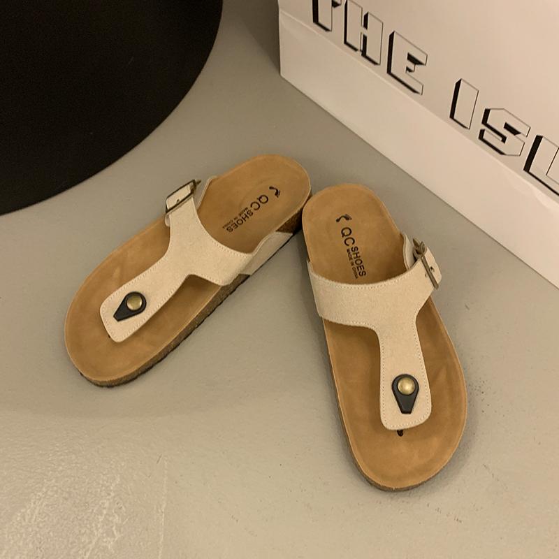 Fashion Women Suede Clogs Slippers Adjustable Buckle Slip On Footbed Home Clog Slippers Outdoor Beach Sandals With Arch Support