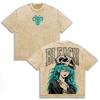 Anime BLEACH Nelliel Printed Tee Men Women Short Sleeve Cotton Tshirts Vintage Washed T-shirt Harajuku Unisex Summer T Shirt