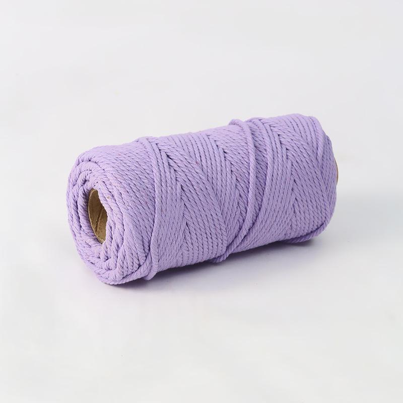 4mm Multi-Strand Macaron Colored Cotton Rope for DIY Tapestry & Decorative Weaving.