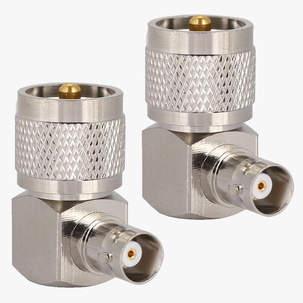 

2 PCS BNC Female to M Male Adapter Right Angle Elbow Connector