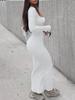 2025 European & American Slim Fit Round Neck Striped Maxi Dress
