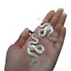 New Creative Gothic Large Hollowed-out Spirit Snake Stars Moon Stainless Steel Dangle Earrings for Women Hallowmas Jewelry Gifts