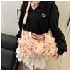 Large Capacity Bucket Tote Bag Cotton Casual Shoulder Handbag for Women