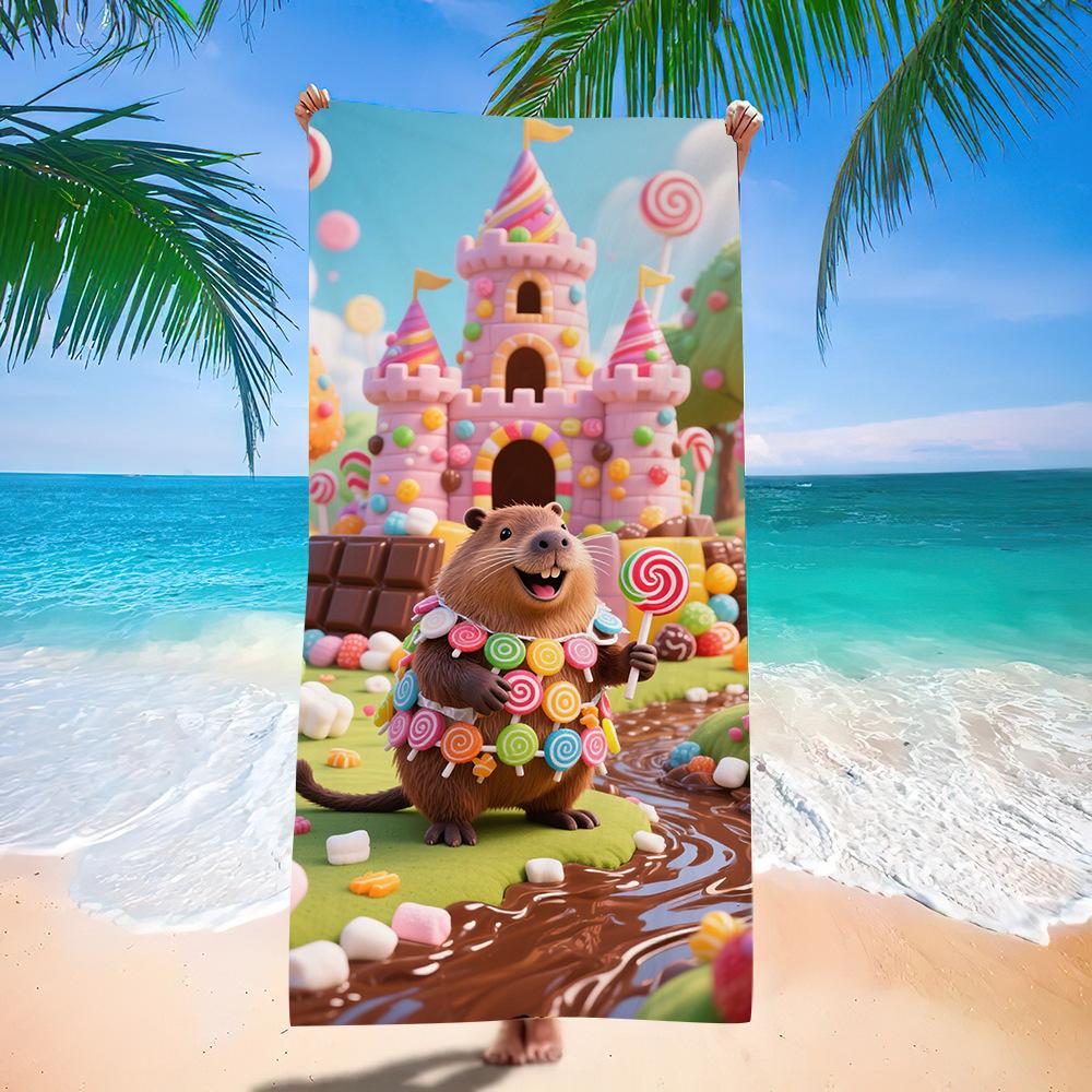 New Cute Animal Printed Microfiber Beach Towel Quick Dry Absorbent Soft Bath Towel For Kids