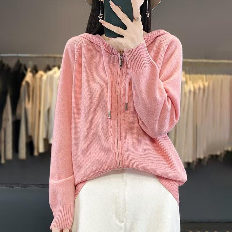 Womens Oversized Knit Hooded Cardigan Sweater Soft Warm Fall Jacket Loose Fit Casual Wear