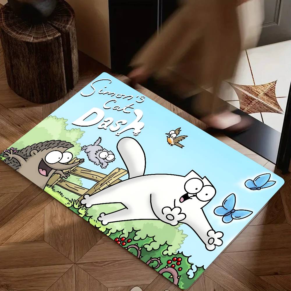 Cute Cartoon Simons Cat Floor Mat Suitable For Living Room Kitchen Bathroom Non-slip Mat Household Foot Mat