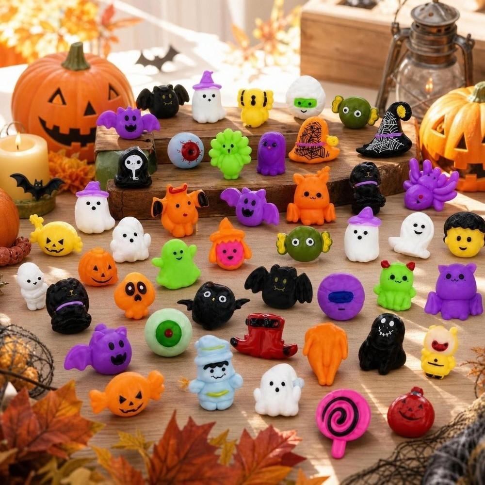 50Pcs Soft Ghost Squishy Toy Anxiety Relief Realistic Pumpkin Pinch TPR Fidget Toy  for Kids Adults