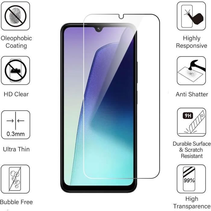 Verre Trempé - E.F.CONNECTION - Xiaomi Redmi 14C - Lot de 4 - Ultra Fin - Anti-Rayures