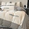 Luxurious Embroidered Milk Velvet 4-Piece Bedding Set - Winter Double-Sided Flannel with Thick Duvet and Coral Fleece Sheets