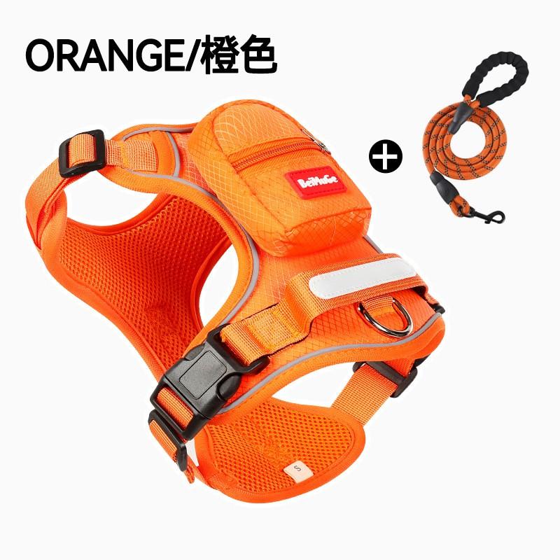 Adjustable Reflective Dog Harness With Leash Medium To Large Breeds Non-Stretch Oxford Fabric Chest Vest