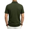 Men Heavyweight Loose Fit Jacquard Polo Shirt Workwear Multi Pocket Casual Short Sleeve Outdoor Shirt with Contrast Details