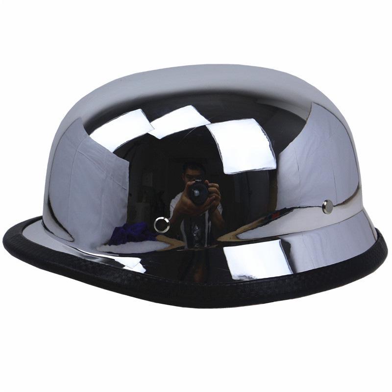ZR Series ZR-307 Electroplated Silver DOT Certified Retro Motorcycle Helmet M35 with Mirror