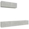 VidaXL Ensemble de meubles TV 3 pcs Gris béton Bois d'ingénierie 3114481
